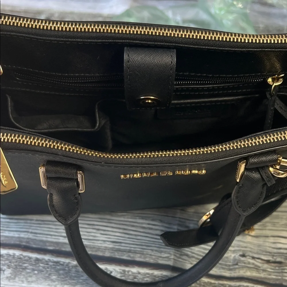 Michael Kors Sheila Large Satchel with Gold Color Accent